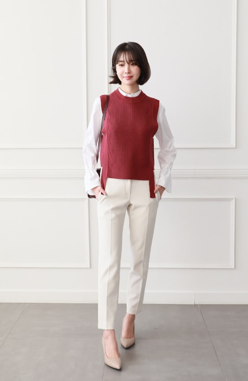 Phối đồ FLY88 tặng nạp đầu 188K nữ cùng áo gile - outfit thích hợp cho mùa thu đông