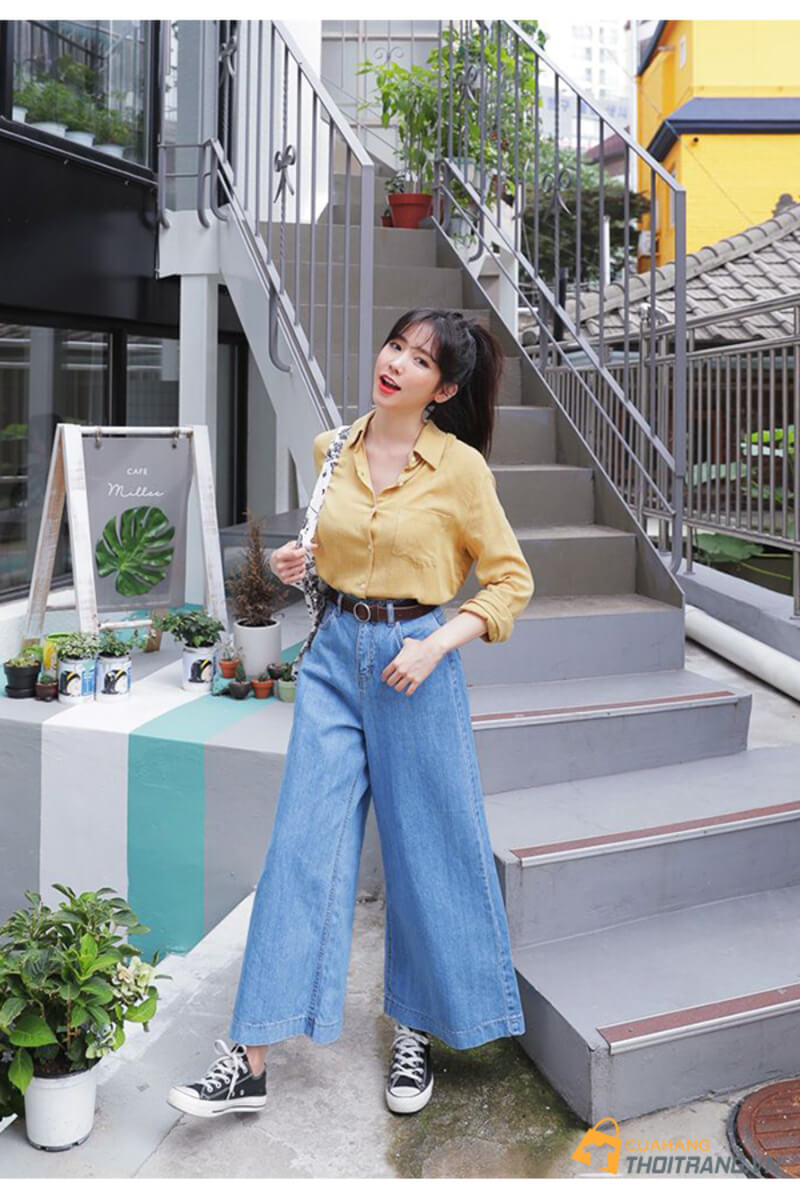 Cách phối đồ với FLY88 tặng nạp đầu 188K nữ cùng quần jean ống suông hot trend tạo phong cách trẻ trung, thời thượng