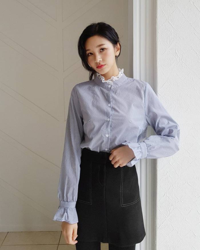 Mẫu FLY88 tặng nạp đầu 188K nữ phối viền phần cổ cài cúc phong cách cổ điển