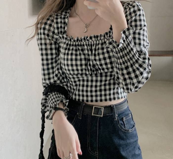 Sơ mi kẻ caro style Hàn Quốc đơn giản nhưng chưa bao giờ lỗi mốt