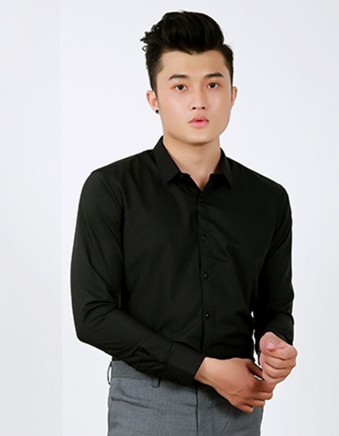 Áo sơ mi màu đen - mẫu Nhà Cái FLY88.COM Xanh Chín, Uy Tín Tặng 188k cho phong thái sang trọng và nhã nhặn