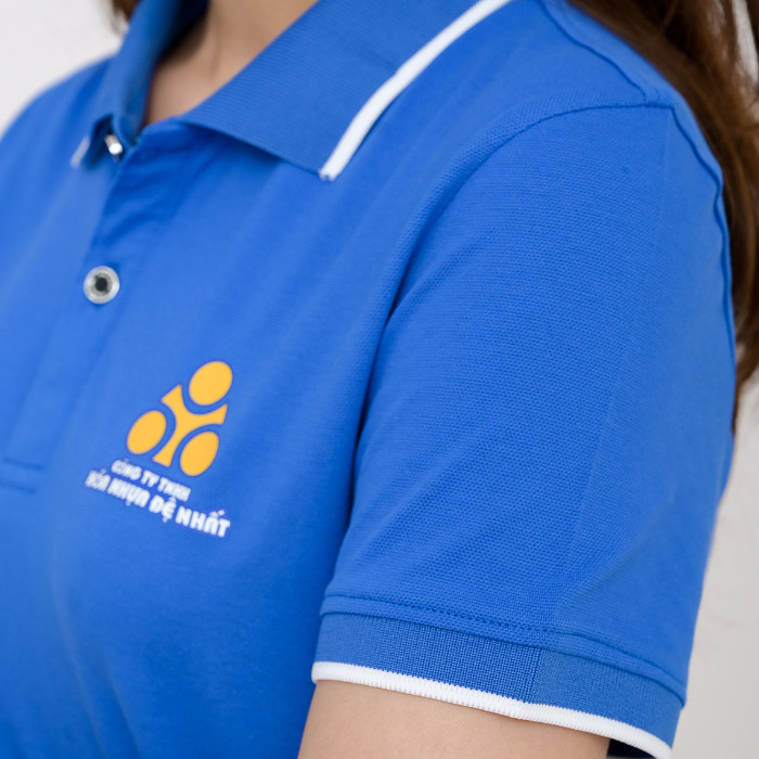 Logo Nhựa Đệ Nhất in trên áo sắc nét, bền màu