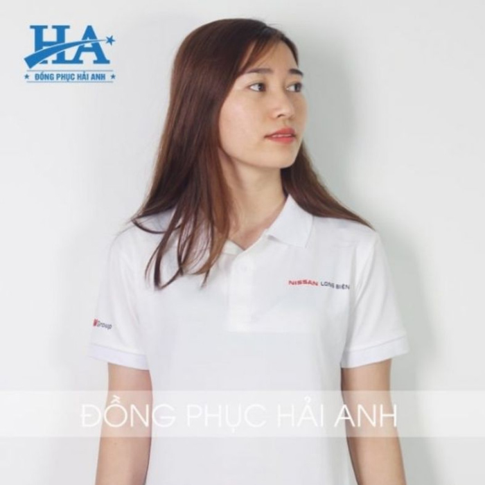 Mẫu Flyok.vip truy cập ngay polo công ty Nissan Long Biên thiết kế hiện đại, trẻ trung, thanh lịch