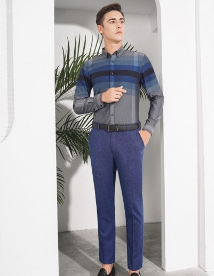 Điểm nhấn quần âu Trang Chủ Fly88.Com Uy Tín Đẳng Cấp Số 1 Châu Á nam cùng sơ mi caro cực chất