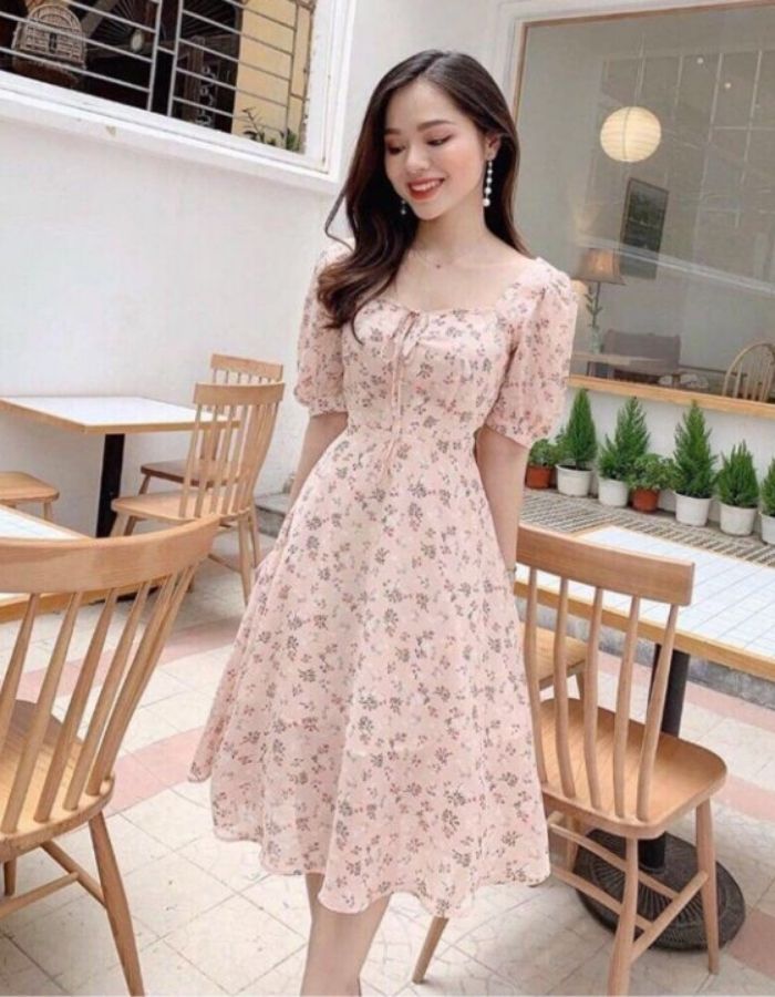 Đầm hoa nhí Flai88 nhà cái OkVip Trang Chủ Fly88.Com Uy Tín Đẳng Cấp Số 1 Châu Á nữ mùa hè dịu dàng