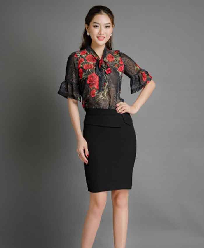 Mẫu sơ mi voan kết hợp Fly88com code khuyến mãi ngắn tinh tế
