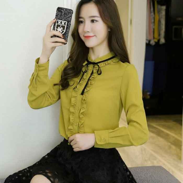 Áo sơ mi nữ Trang Chủ Fly88.Com Uy Tín Đẳng Cấp Số 1 Châu Á đẹp với đường phối bèo đẹp mắt