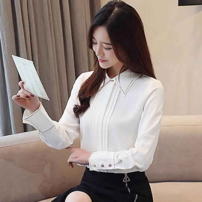 Áo sơ mi Trang Chủ Fly88.Com Uy Tín Đẳng Cấp Số 1 Châu Á nữ tính màu trắng cơ bản