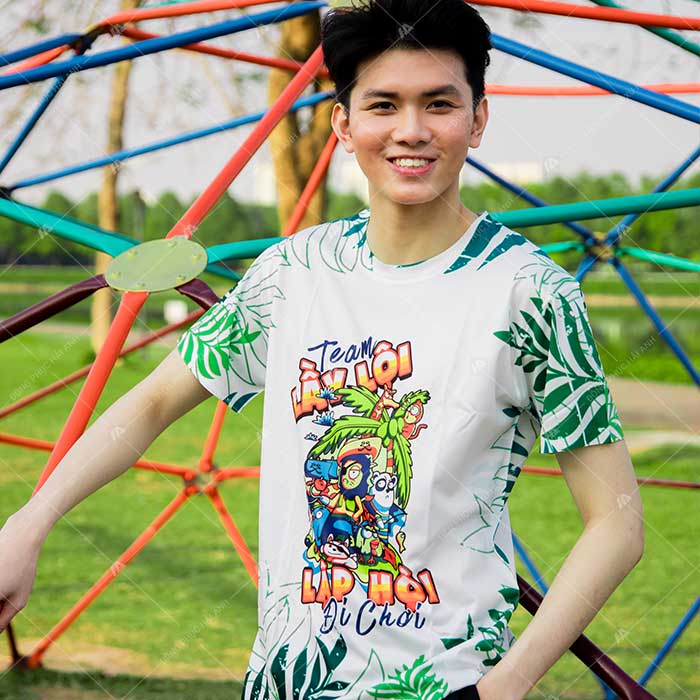 Mẫu Fly88 com giải trí trực tuyến cộc tay in hình “Team Lầy Lội” với hình in nổi bật, cá tính