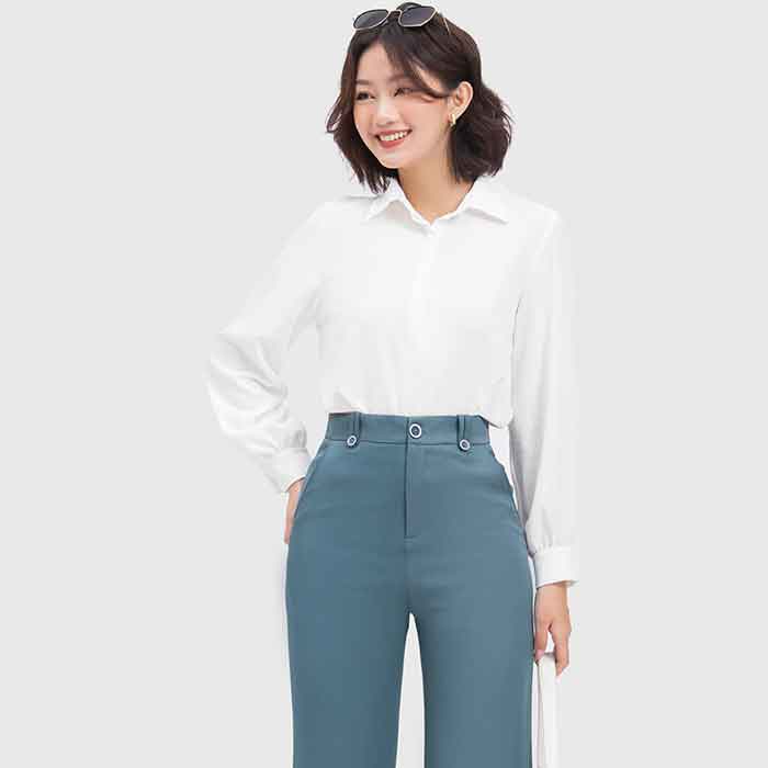 Sơ mi Nhà Cái FLY88.COM Xanh Chín, Uy Tín Tặng 188k Trang Chủ Fly88.Com Uy Tín Đẳng Cấp Số 1 Châu Á nữ phối quần tây ống rộng