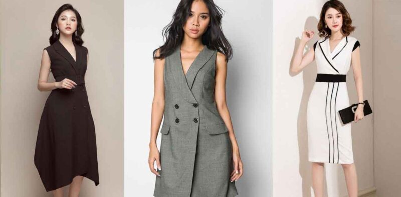 Các mẫu đầm liền giải vest sang trọng cho phái đẹp