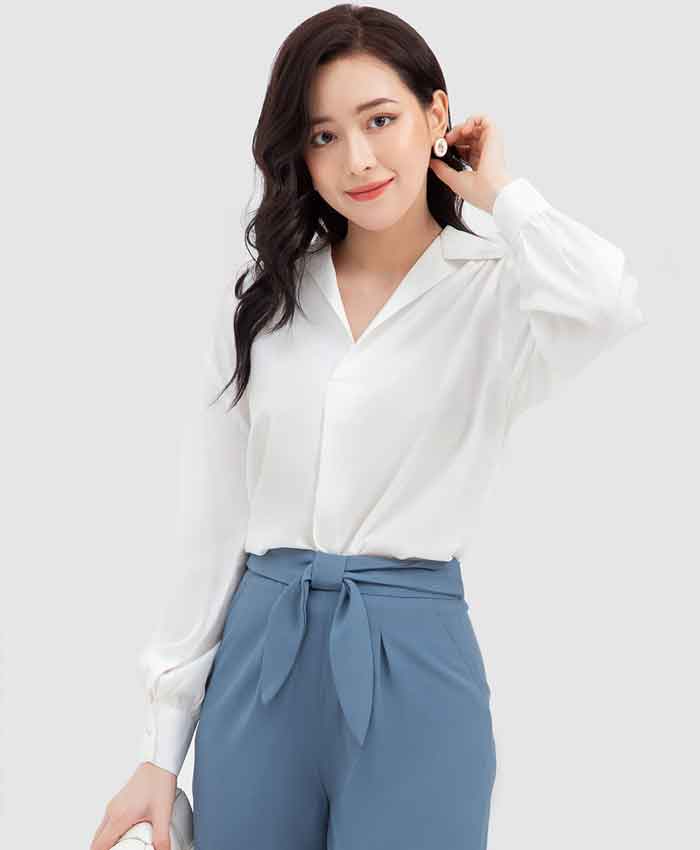 Trang nhã, lịch sự với thiết kế sơ mi cổ 2 ve