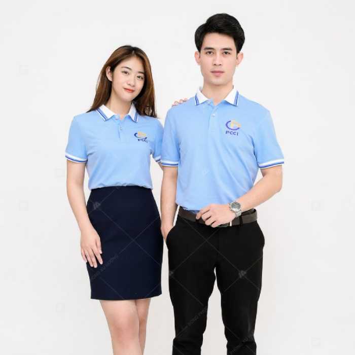 Mẫu Flyok.vip truy cập ngay polo màu xanh có kích thước size áo hợp với dáng người