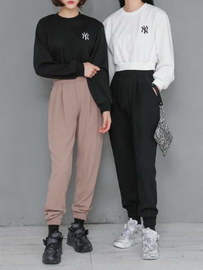 Quần tây jogger phối Fly88 com giải trí trực tuyến dài tay croptop phong cách