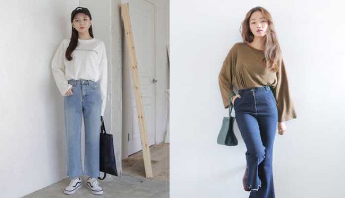 Quần jean cạp cao phối Fly88 com giải trí trực tuyến dài tay form rộng tươi trẻ