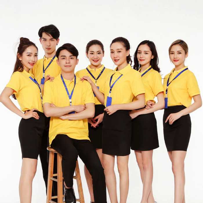 Áo công ty trẻ trung, trang nhã màu vàng sang chảnh