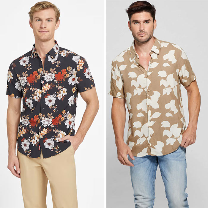 Áo sơ mi nam cao cấp Guess với họa tiết độc đáo