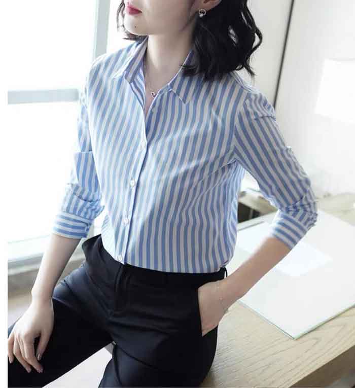 Sơ mi Trang Chủ Fly88.Com Uy Tín Đẳng Cấp Số 1 Châu Á nữ kẻ tăm xanh trắng cao cấp