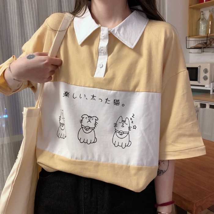 Mẫu Fly88 com giải trí trực tuyến polo dễ thương, xinh xắn với hình in con vật chibi
