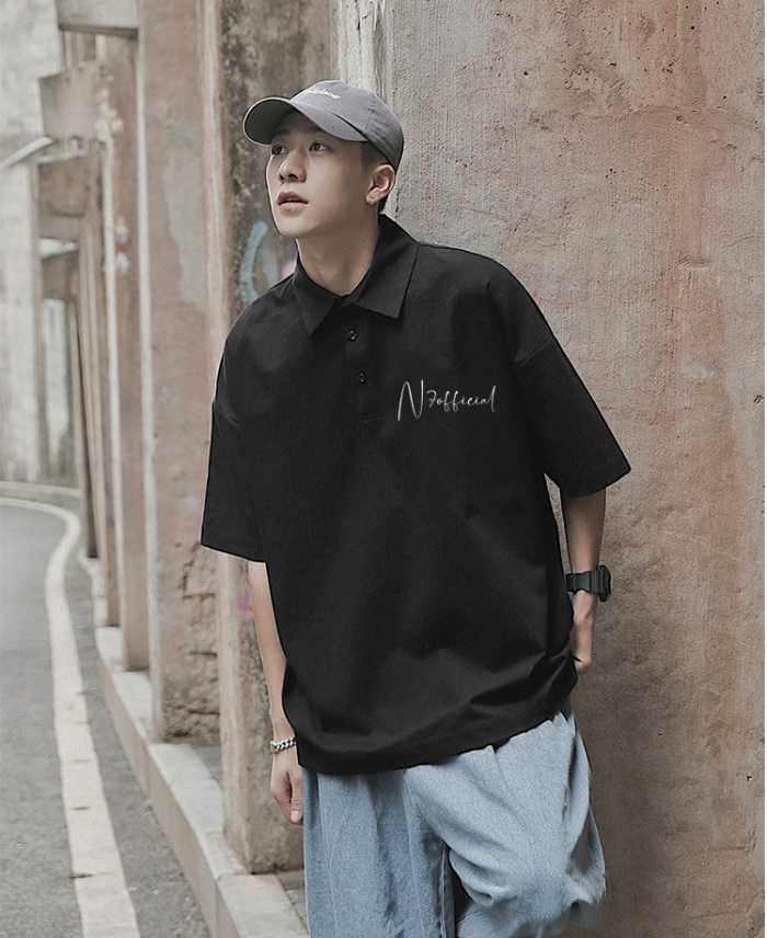 Mẫu Fly88 com giải trí trực tuyến oversize form rộng nam màu đen lịch sự