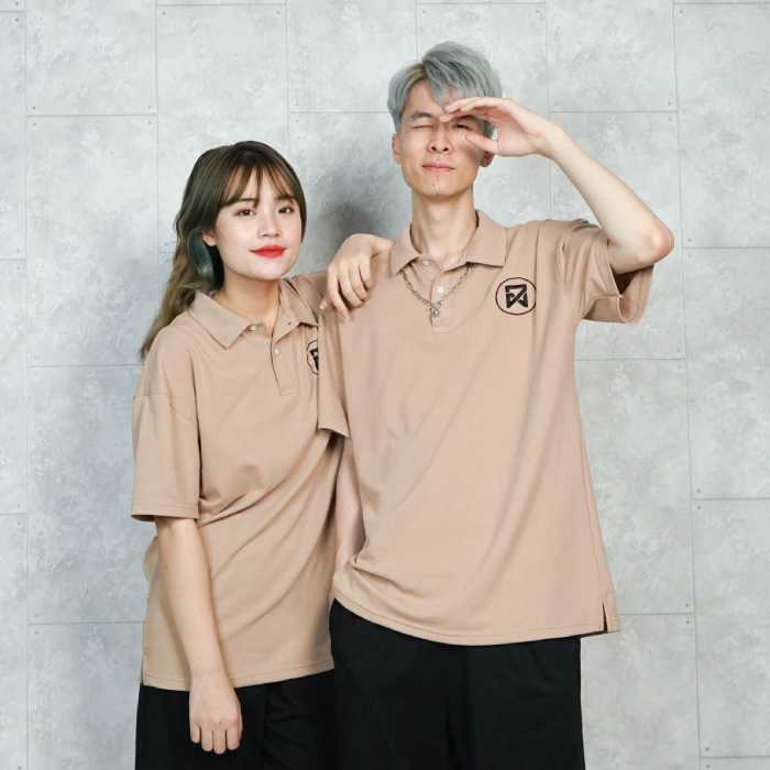 Mẫu Fly88 com giải trí trực tuyến màu be trẻ trung form rộng dễ mặc cho nam nữ
