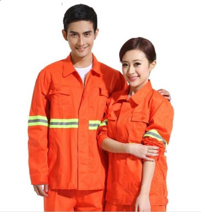 Mẫu Flyok.vip truy cập ngay dài tay cổ bẻ an toàn cho công nhân làm nghề xây dựng