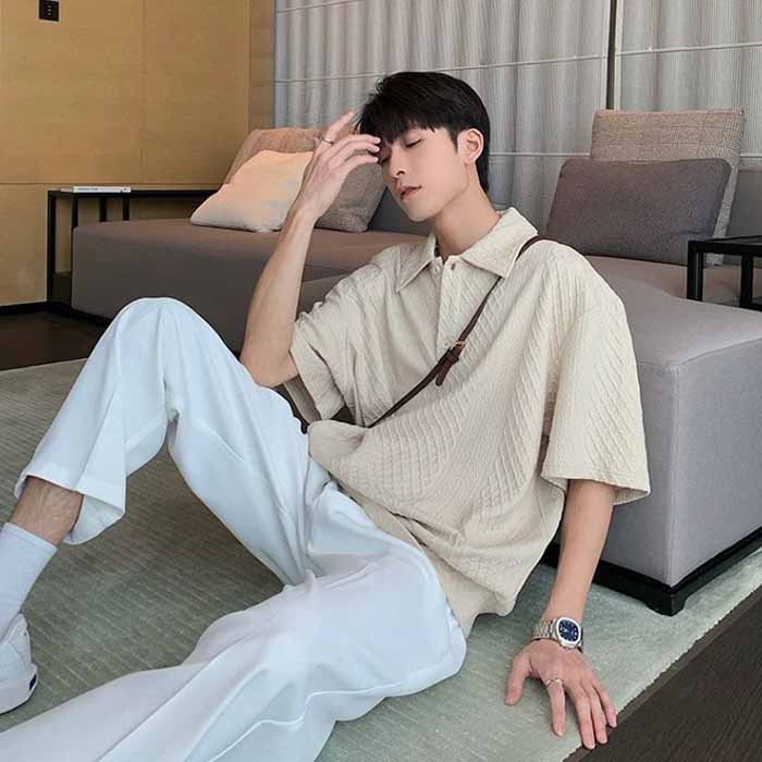 Mặc quần baggy cùng chiếc Fly88 com giải trí trực tuyến polo tay lỡ tạo nên sự lãng tử