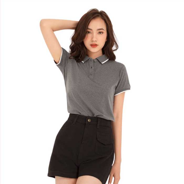 Mẫu Fly88 com giải trí trực tuyến polo hàng hiệu màu xám hiện đại