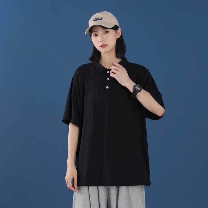 Mẫu Fly88 com giải trí trực tuyến polo màu đen basic form rộng dễ phối đồ