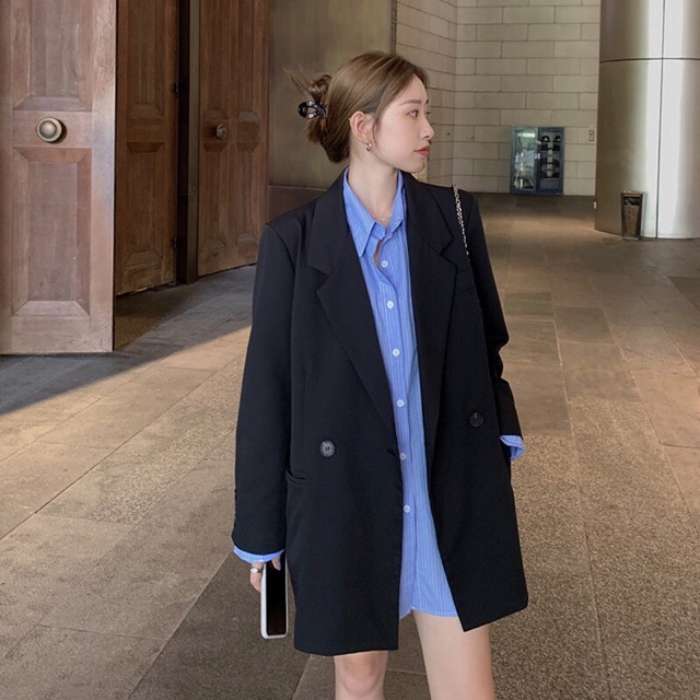 Áo blazer khoác ngoài FLY88 tặng nạp đầu 188K dáng dài giúp tăng thêm phần cá tính của cô nàng