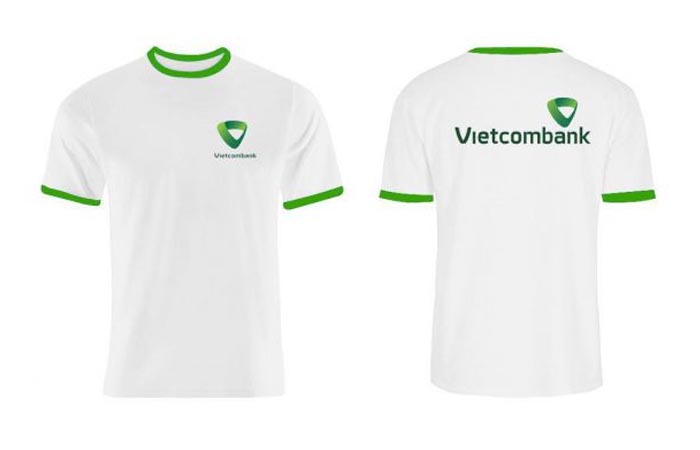 Áo thun Nhà Cái FLY88.COM Xanh Chín, Uy Tín Tặng 188k của vietcombank có viền và chữ mang màu xanh của ngân hàng