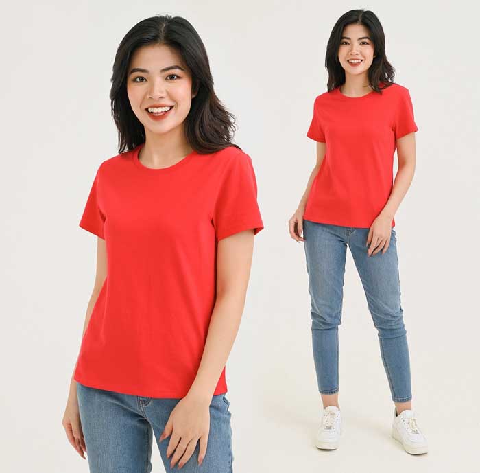 Kết hợp Fly88 com giải trí trực tuyến cổ tròn với quần jeans tạo sự khỏe khoắn