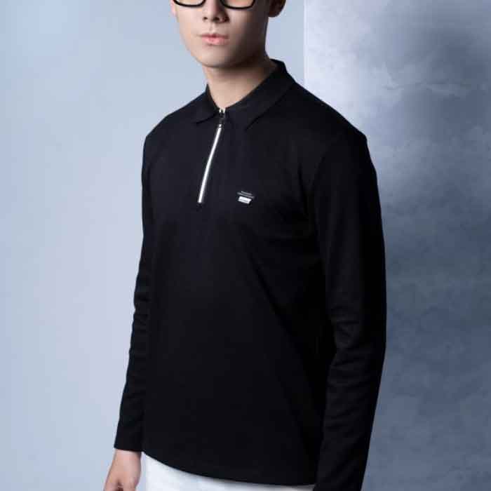 Mẫu Fly88 com giải trí trực tuyến dài tay nam cổ đức phối color block