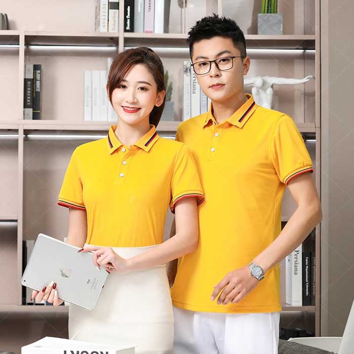 FLy88 quaytay.tv bóng đá công ty mẫu polo vàng tươi dáng suông