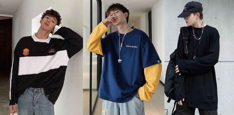 Các mẫu Fly88 com giải trí trực tuyến dài tay nam dáng rộng thời thượng