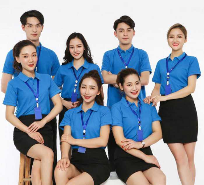 Mẫu Fly883 Mở Tài Khoản ngắn tay màu xanh lịch sự cho công ty