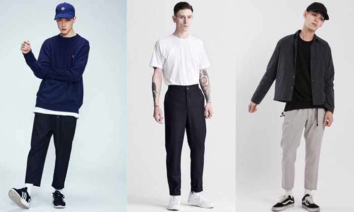 Quần baggy tây nam kết hợp với giầy thể thao tạo nên phong cách trẻ trung