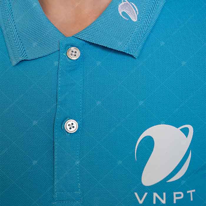 Áo polo tập đoàn bưu chính viễn thông Việt Nam VNPT với công nghệ in thêu chất lượng