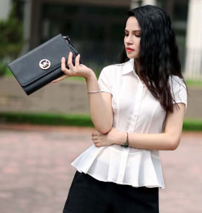 Áo sơ mi Fly8888 Đăng ký tài khoản peplum cho cô nàng khoe vòng 2 quyến rũ