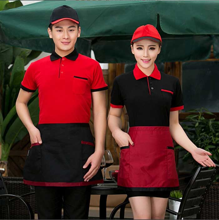 FLy88 quaytay.tv bóng đá nhân viên nhà hàng phối màu đen - đỏ ấn tượng 