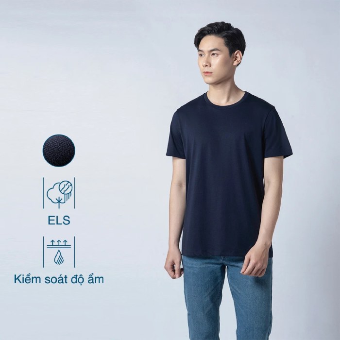 Áo thun cổ tròn được may từ chất vải cotton tự nhiên