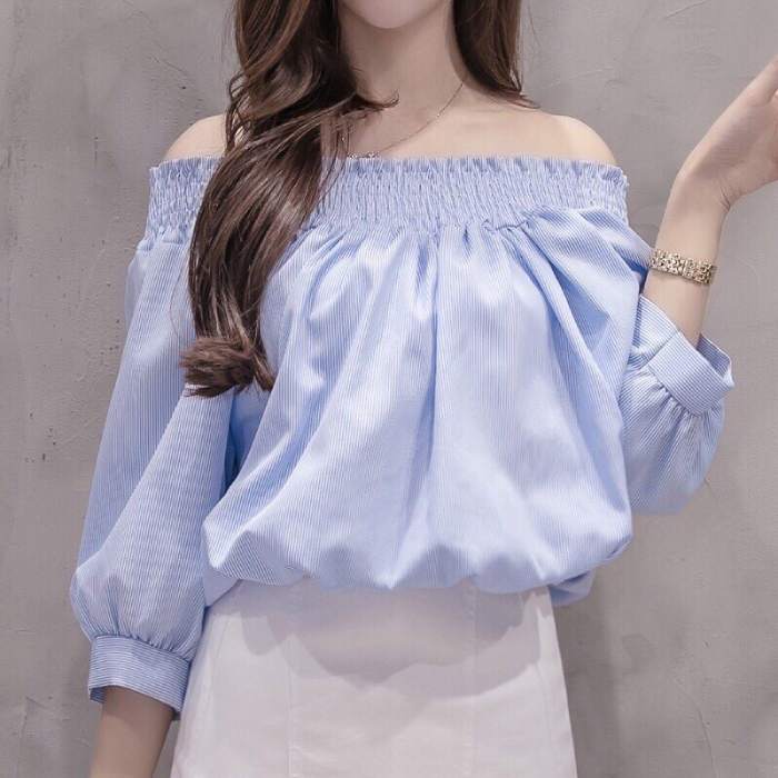 Áo sơ mi trễ vai cho cô nàng khoe xương quai xanh