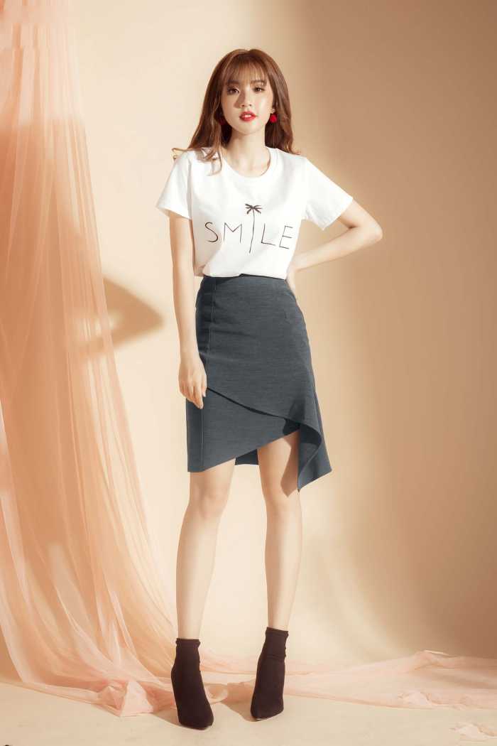 Áo thun trắng mix Fly88com code khuyến mãi vạt chéo
