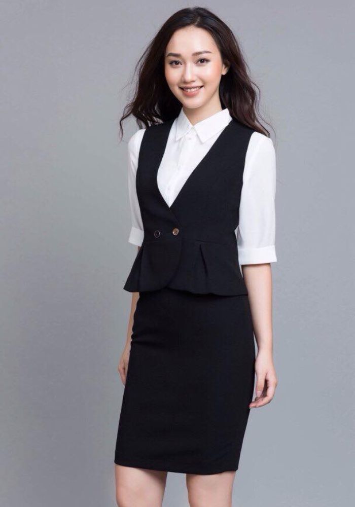 Bộ 3 kết hợp áo gile - sơ mi - Fly88com code khuyến mãi bút chì cho chị em khoe dáng nuột nà