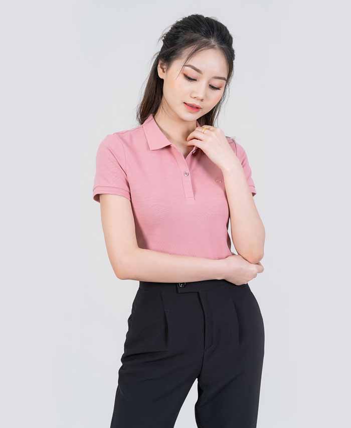 Áo thun cổ bẻ màu pasal cho nàng thêm năng động
