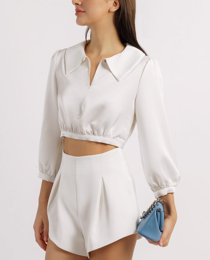 Áo sơ mi Fly8888 Đăng ký tài khoản croptop giúp nàng khéo khoe vòng 2 thon gọn