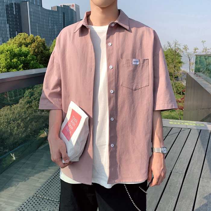 Áo sơ mi tay lửng phối quần jogger cool ngầu