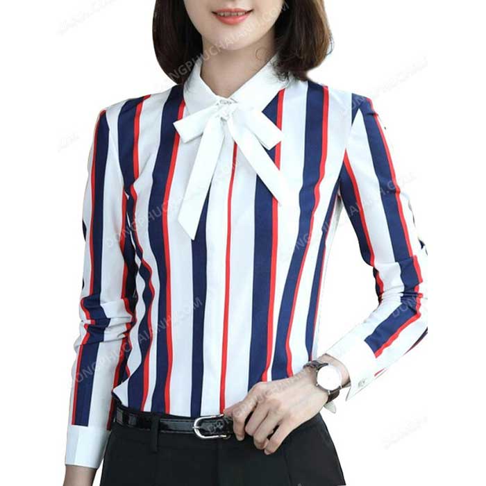 Áo sơ mi Nhà Cái FLY88.COM Xanh Chín, Uy Tín Tặng 188k Trang Chủ Fly88.Com Uy Tín Đẳng Cấp Số 1 Châu Á kẻ sọc buộc nơ