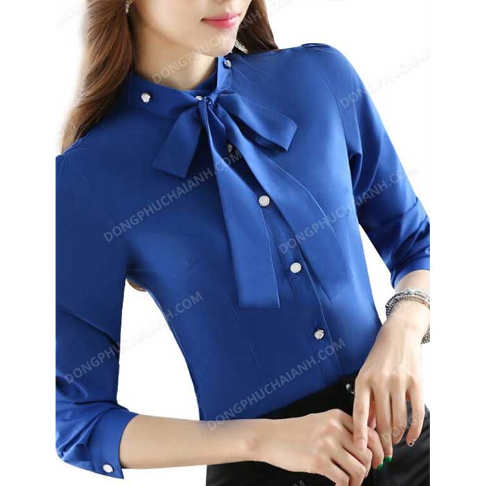 Đồng phục áo sơ mi nữ công sở xanh BBL