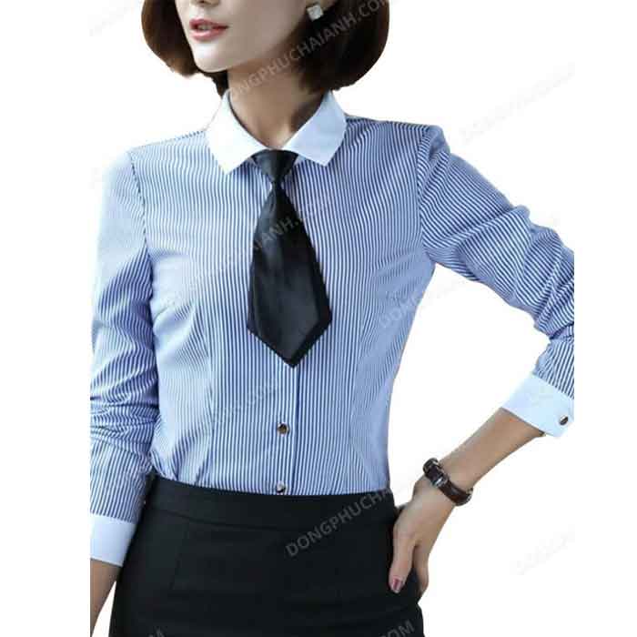 Đồng phục áo sơ mi nữ công sở cà vạt